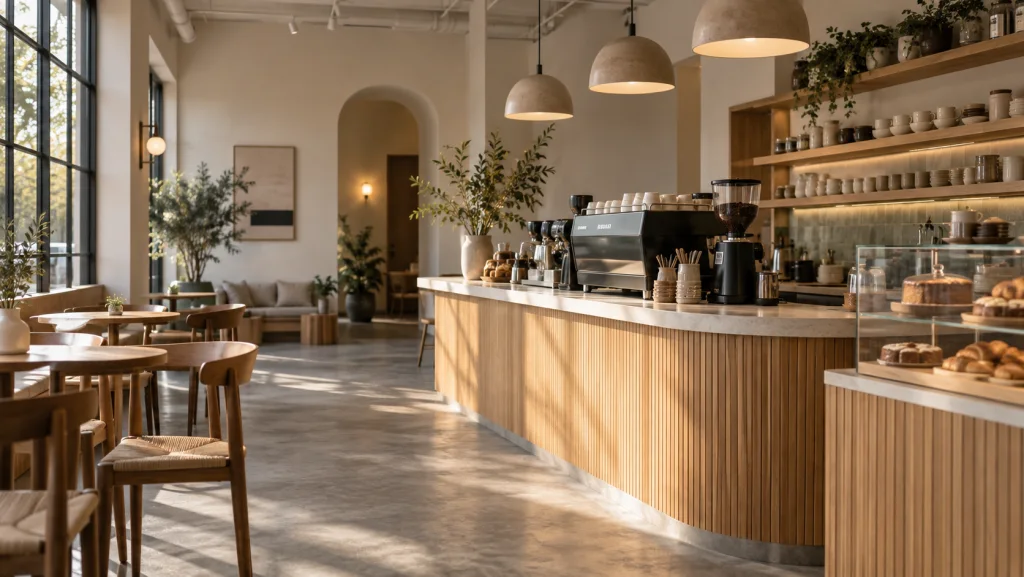 Café-Theke mit Kaffeemaschine