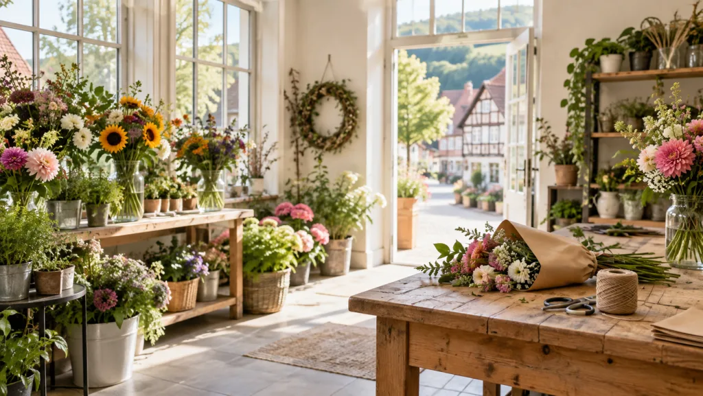 Blumenladen mit Auslage